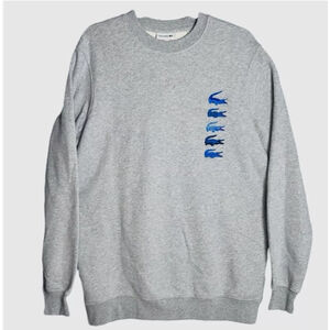 Lacoste 4XLB 11R Gray Sweatshirt Blue‎ Alligator Anniversary Edition NWT